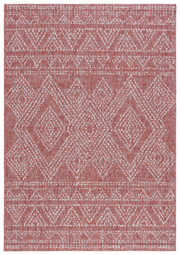 Safavieh Courtyard Indoor/Outdoor Area Rug - Timeless Geometric Patterns In Red And Beige For Any Space Navy ,Grey 88% Polypropylene,12% Polyester Cy8079-36821-6