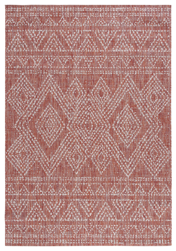 Safavieh Courtyard Indoor/Outdoor Area Rug - Timeless Geometric Patterns In Red And Beige For Any Space Navy ,Grey 88% Polypropylene,12% Polyester Cy8079-36821-6