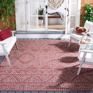 Safavieh Courtyard Indoor/Outdoor Area Rug - Timeless Geometric Patterns In Red And Beige For Any Space Navy ,Grey 88% Polypropylene,12% Polyester Cy8079-36821-6