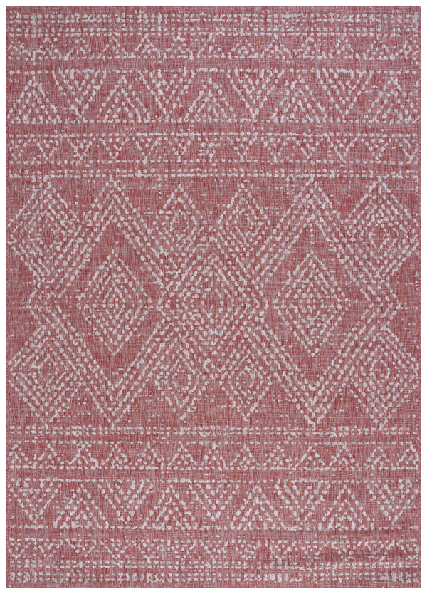 Safavieh Courtyard Indoor/Outdoor Area Rug - Timeless Geometric Patterns In Red And Beige For Any Space Navy ,Grey 88% Polypropylene,12% Polyester Cy8079-36821-6