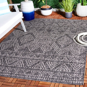 Safavieh Courtyard Indoor/Outdoor Area Rug - Timeless Geometric Patterns In Red And Beige For Any Space Navy ,Grey 88% Polypropylene,12% Polyester Cy8079-36821-6