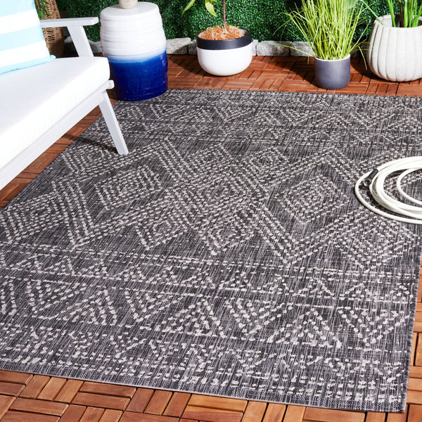 Safavieh Courtyard Indoor/Outdoor Area Rug - Timeless Geometric Patterns In Red And Beige For Any Space Navy ,Grey 88% Polypropylene,12% Polyester Cy8079-36821-6