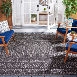 Safavieh Courtyard Indoor/Outdoor Area Rug - Timeless Geometric Patterns In Red And Beige For Any Space Navy ,Grey 88% Polypropylene,12% Polyester Cy8079-36821-6