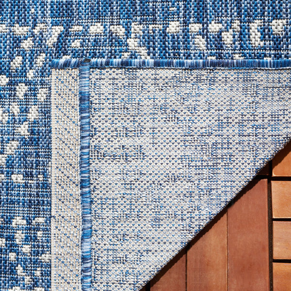 Safavieh Courtyard Indoor/Outdoor Area Rug - Timeless Geometric Patterns In Red And Beige For Any Space Navy ,Grey 88% Polypropylene,12% Polyester Cy8079-36821-6