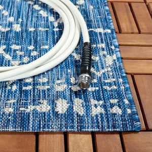 Safavieh Courtyard Indoor/Outdoor Area Rug - Timeless Geometric Patterns In Red And Beige For Any Space Navy ,Grey 88% Polypropylene,12% Polyester Cy8079-36821-6