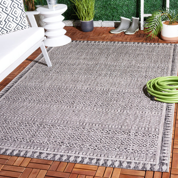 Safavieh Courtyard Elegant Indoor/Outdoor Area Rug With Tribal Motifs - Durable, Eco-friendly, Timeless Design Navy ,Grey 88% Polypropylene,12% Polyester Cy8081-36821-6