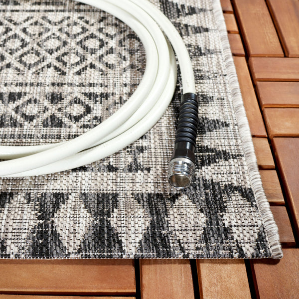 Safavieh Courtyard Elegant Indoor/Outdoor Area Rug With Tribal Motifs - Durable, Eco-friendly, Timeless Design Navy ,Grey 88% Polypropylene,12% Polyester Cy8081-36821-6