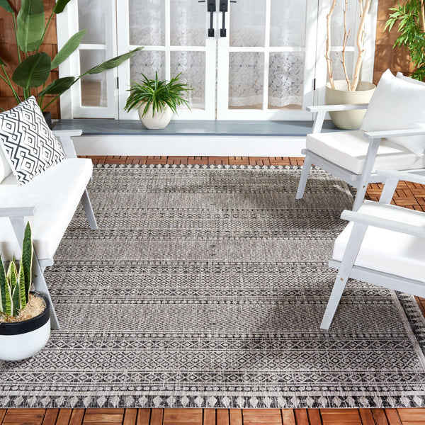 Safavieh Courtyard Elegant Indoor/Outdoor Area Rug With Tribal Motifs - Durable, Eco-friendly, Timeless Design Navy ,Grey 88% Polypropylene,12% Polyester Cy8081-36821-6