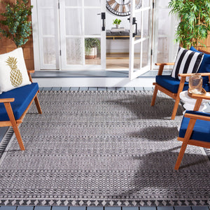 Safavieh Courtyard Elegant Indoor/Outdoor Area Rug With Tribal Motifs - Durable, Eco-friendly, Timeless Design Navy ,Grey 88% Polypropylene,12% Polyester Cy8081-36821-6