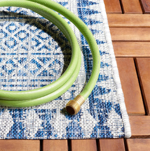 Safavieh Courtyard Elegant Indoor/Outdoor Area Rug With Tribal Motifs - Durable, Eco-friendly, Timeless Design Navy ,Grey 88% Polypropylene,12% Polyester Cy8081-36821-6