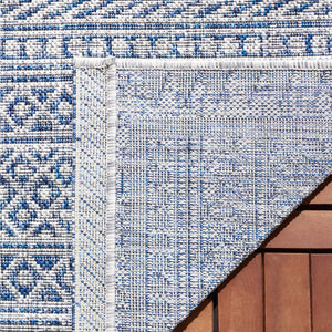 Safavieh Courtyard Elegant Indoor/Outdoor Area Rug With Tribal Motifs - Durable, Eco-friendly, Timeless Design Navy ,Grey 88% Polypropylene,12% Polyester Cy8081-36821-6