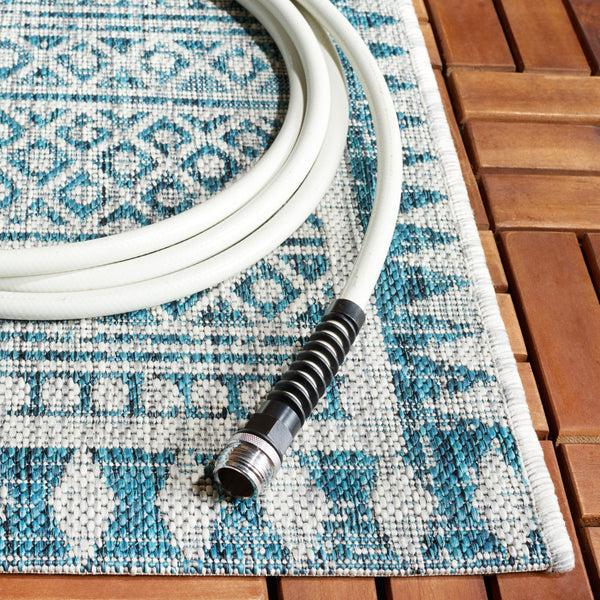 Safavieh Courtyard Elegant Indoor/Outdoor Area Rug With Tribal Motifs - Durable, Eco-friendly, Timeless Design Navy ,Grey 88% Polypropylene,12% Polyester Cy8081-36821-6