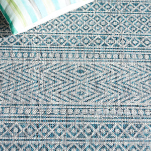 Safavieh Courtyard Elegant Indoor/Outdoor Area Rug With Tribal Motifs - Durable, Eco-friendly, Timeless Design Navy ,Grey 88% Polypropylene,12% Polyester Cy8081-36821-6