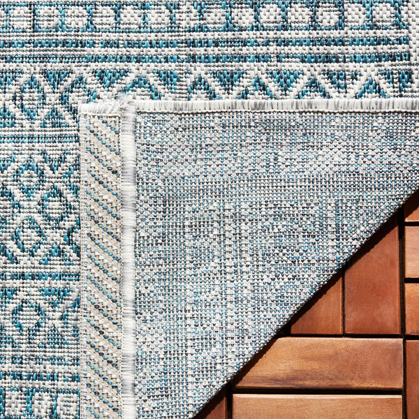 Safavieh Courtyard Elegant Indoor/Outdoor Area Rug With Tribal Motifs - Durable, Eco-friendly, Timeless Design Navy ,Grey 88% Polypropylene,12% Polyester Cy8081-36821-6