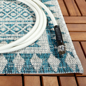 Safavieh Courtyard Elegant Indoor/Outdoor Area Rug With Tribal Motifs - Durable, Eco-friendly, Timeless Design Navy ,Grey 88% Polypropylene,12% Polyester Cy8081-36821-6