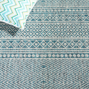 Safavieh Courtyard Elegant Indoor/Outdoor Area Rug With Tribal Motifs - Durable, Eco-friendly, Timeless Design Navy ,Grey 88% Polypropylene,12% Polyester Cy8081-36821-6