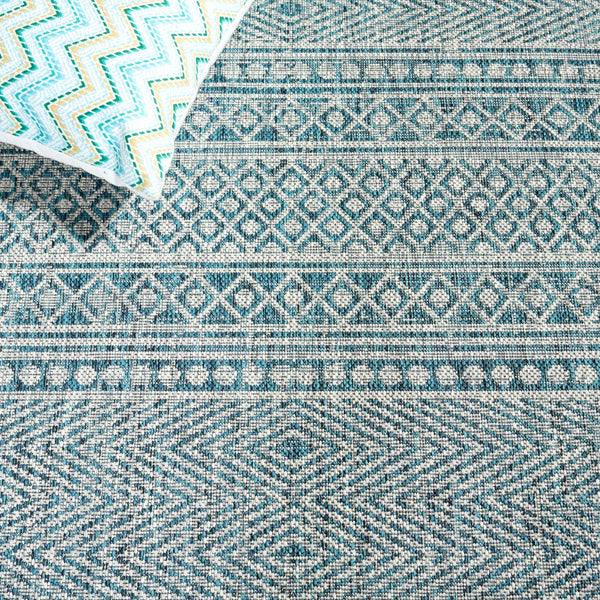 Safavieh Courtyard Elegant Indoor/Outdoor Area Rug With Tribal Motifs - Durable, Eco-friendly, Timeless Design Navy ,Grey 88% Polypropylene,12% Polyester Cy8081-36821-6