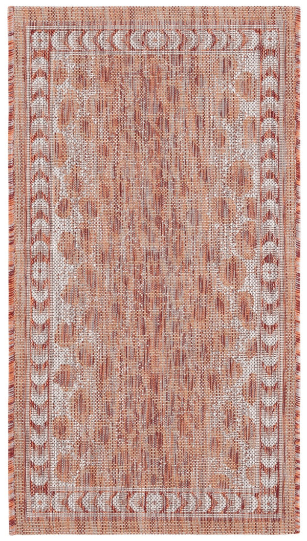 Safavieh Courtyard Powerloomed Area Rug In Rustic Elegance - Timeless Design For Indoor And Outdoor Spaces Rust ,Beige 88% Polypropylene,12% Polyester Cy8100-36512-810