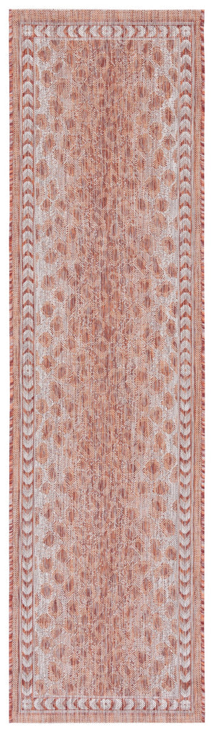 Safavieh Courtyard Powerloomed Area Rug In Rustic Elegance - Timeless Design For Indoor And Outdoor Spaces Rust ,Beige 88% Polypropylene,12% Polyester Cy8100-36512-810