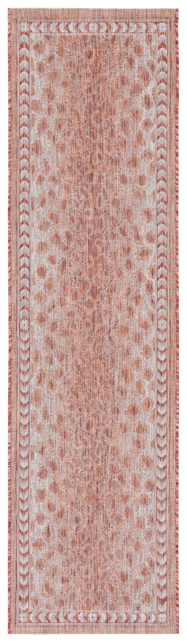 Safavieh Courtyard Powerloomed Area Rug In Rustic Elegance - Timeless Design For Indoor And Outdoor Spaces Rust ,Beige 88% Polypropylene,12% Polyester Cy8100-36512-810