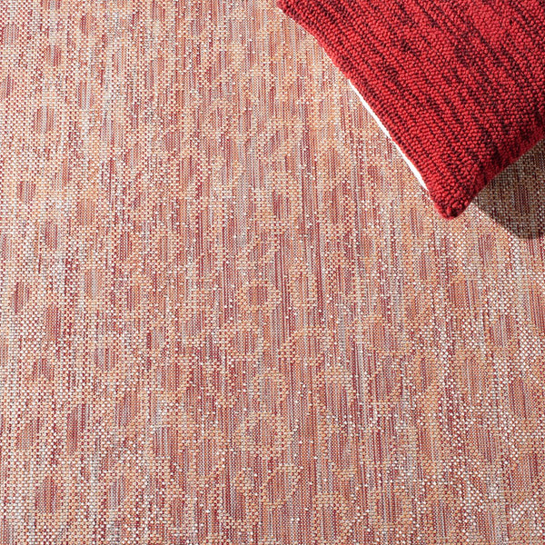 Safavieh Courtyard Powerloomed Area Rug In Rustic Elegance - Timeless Design For Indoor And Outdoor Spaces Rust ,Beige 88% Polypropylene,12% Polyester Cy8100-36512-810