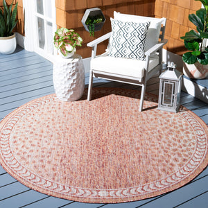Safavieh Courtyard Powerloomed Area Rug In Rustic Elegance - Timeless Design For Indoor And Outdoor Spaces Rust ,Beige 88% Polypropylene,12% Polyester Cy8100-36512-810