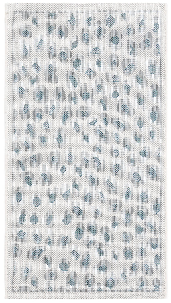 Safavieh Courtyard Powerloomed Area Rug - Elegant Ivory And Blue Design For Stylish Indoor Or Outdoor Spaces Ivory ,Grey 88% Polypropylene,12% Polyester Cy8104-53712-7sq