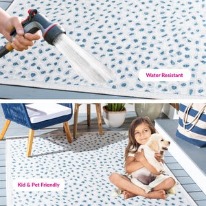 Safavieh Courtyard Powerloomed Area Rug - Elegant Ivory And Blue Design For Stylish Indoor Or Outdoor Spaces Ivory ,Grey 88% Polypropylene,12% Polyester Cy8104-53712-7sq