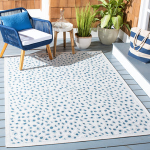 Safavieh Courtyard Powerloomed Area Rug - Elegant Ivory And Blue Design For Stylish Indoor Or Outdoor Spaces Ivory ,Grey 88% Polypropylene,12% Polyester Cy8104-53712-7sq