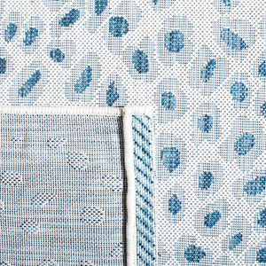 Safavieh Courtyard Powerloomed Area Rug - Elegant Ivory And Blue Design For Stylish Indoor Or Outdoor Spaces Ivory ,Grey 88% Polypropylene,12% Polyester Cy8104-53712-7sq