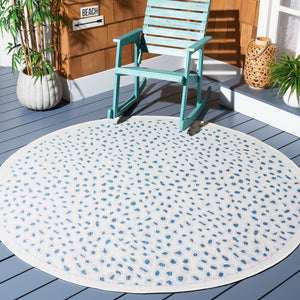 Safavieh Courtyard Powerloomed Area Rug - Elegant Ivory And Blue Design For Stylish Indoor Or Outdoor Spaces Ivory ,Grey 88% Polypropylene,12% Polyester Cy8104-53712-7sq