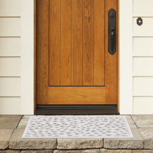 Safavieh Courtyard Powerloomed Area Rug - Elegant Ivory And Blue Design For Stylish Indoor Or Outdoor Spaces Ivory ,Grey 88% Polypropylene,12% Polyester Cy8104-53712-7sq