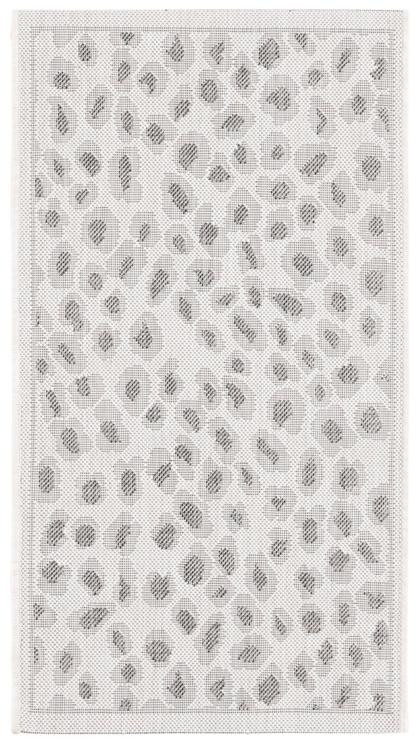 Safavieh Courtyard Powerloomed Area Rug - Elegant Ivory And Blue Design For Stylish Indoor Or Outdoor Spaces Ivory ,Grey 88% Polypropylene,12% Polyester Cy8104-53712-7sq