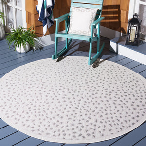 Safavieh Courtyard Powerloomed Area Rug - Elegant Ivory And Blue Design For Stylish Indoor Or Outdoor Spaces Ivory ,Grey 88% Polypropylene,12% Polyester Cy8104-53712-7sq