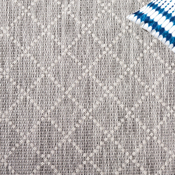 Safavieh Courtyard Elegant Area Rug With Geometric Diamond Pattern For Modern Indoor And Outdoor Spaces Light Grey ,Dark Grey 88% Polypropylene,12% Polyester Cy8121-59021-28
