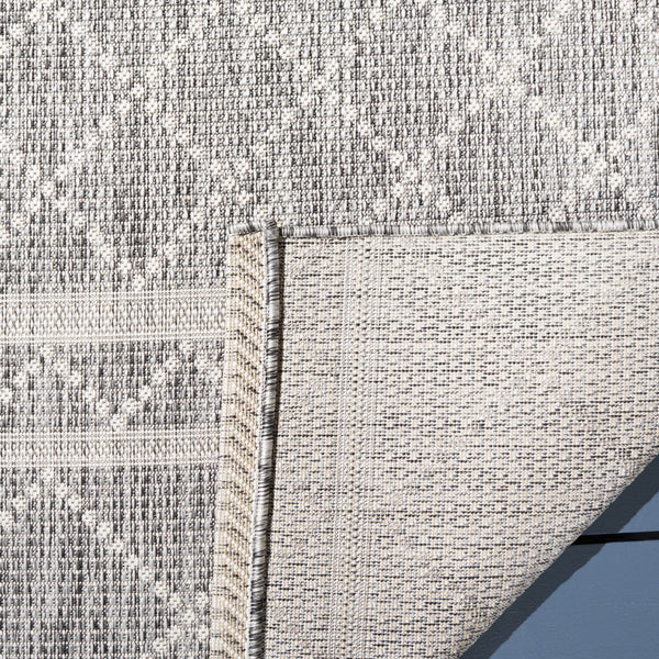 Safavieh Courtyard Elegant Area Rug With Geometric Diamond Pattern For Modern Indoor And Outdoor Spaces Light Grey ,Dark Grey 88% Polypropylene,12% Polyester Cy8121-59021-28