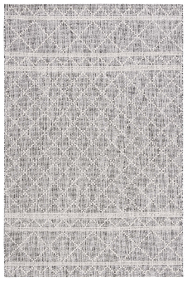 Safavieh Courtyard Elegant Area Rug With Geometric Diamond Pattern For Modern Indoor And Outdoor Spaces Light Grey ,Dark Grey 88% Polypropylene,12% Polyester Cy8121-59021-28