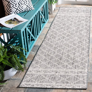 Safavieh Courtyard Elegant Area Rug With Geometric Diamond Pattern For Modern Indoor And Outdoor Spaces Light Grey ,Dark Grey 88% Polypropylene,12% Polyester Cy8121-59021-28