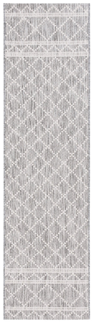 Safavieh Courtyard Elegant Area Rug With Geometric Diamond Pattern For Modern Indoor And Outdoor Spaces Light Grey ,Dark Grey 88% Polypropylene,12% Polyester Cy8121-59021-28