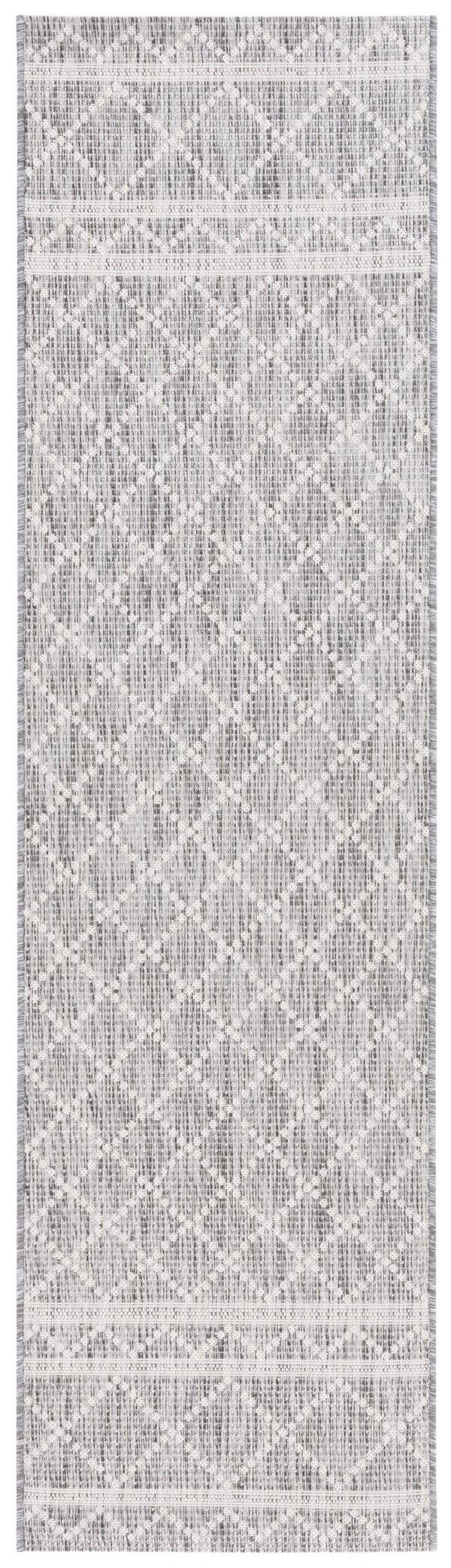 Safavieh Courtyard Elegant Area Rug With Geometric Diamond Pattern For Modern Indoor And Outdoor Spaces Light Grey ,Dark Grey 88% Polypropylene,12% Polyester Cy8121-59021-28