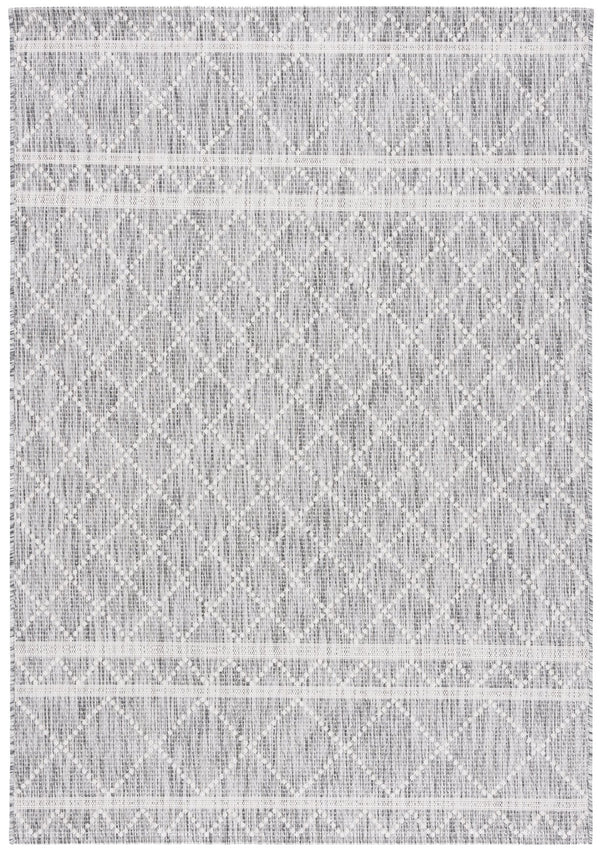 Safavieh Courtyard Elegant Area Rug With Geometric Diamond Pattern For Modern Indoor And Outdoor Spaces Light Grey ,Dark Grey 88% Polypropylene,12% Polyester Cy8121-59021-28
