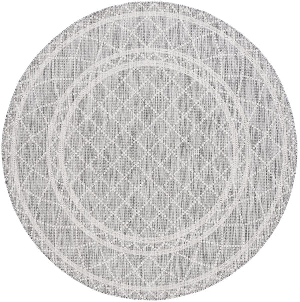 Safavieh Courtyard Elegant Area Rug With Geometric Diamond Pattern For Modern Indoor And Outdoor Spaces Light Grey ,Dark Grey 88% Polypropylene,12% Polyester Cy8121-59021-28