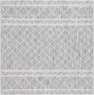 Safavieh Courtyard Elegant Area Rug With Geometric Diamond Pattern For Modern Indoor And Outdoor Spaces Light Grey ,Dark Grey 88% Polypropylene,12% Polyester Cy8121-59021-28