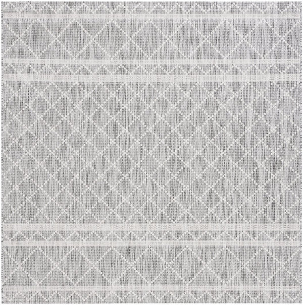 Safavieh Courtyard Elegant Area Rug With Geometric Diamond Pattern For Modern Indoor And Outdoor Spaces Light Grey ,Dark Grey 88% Polypropylene,12% Polyester Cy8121-59021-28