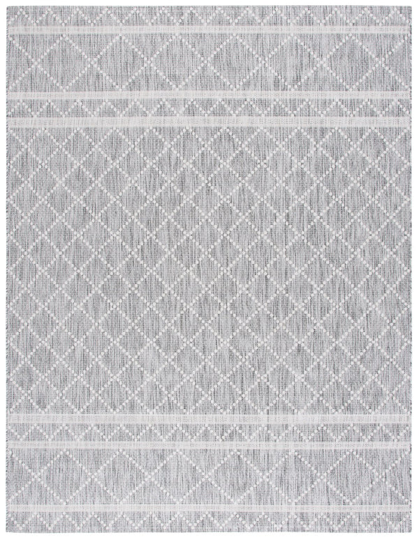 Safavieh Courtyard Elegant Area Rug With Geometric Diamond Pattern For Modern Indoor And Outdoor Spaces Light Grey ,Dark Grey 88% Polypropylene,12% Polyester Cy8121-59021-28