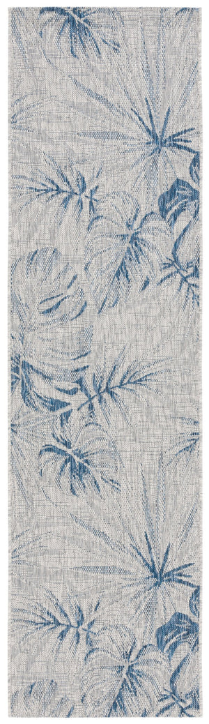 Safavieh Courtyard Floral Area Rug - Elegant Grey And Navy Design For Indoor/Outdoor Spaces, Oeko Tex Certified Grey ,Navy 88% Polypropylene,12% Polyester Cy8127-368-5