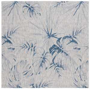 Safavieh Courtyard Floral Area Rug - Elegant Grey And Navy Design For Indoor/Outdoor Spaces, Oeko Tex Certified Grey ,Navy 88% Polypropylene,12% Polyester Cy8127-368-5