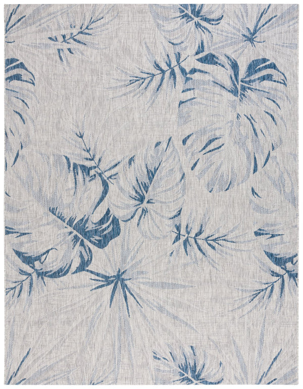 Safavieh Courtyard Floral Area Rug - Elegant Grey And Navy Design For Indoor/Outdoor Spaces, Oeko Tex Certified Grey ,Navy 88% Polypropylene,12% Polyester Cy8127-368-5