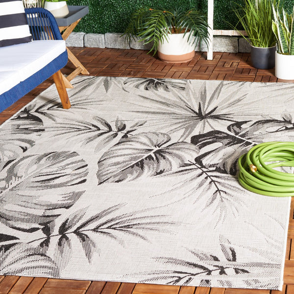 Safavieh Courtyard 8127 PowerLoomed Indoor / Outdoor Rug Ivory / Black CY8127-537-5