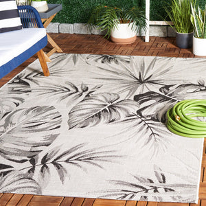 Safavieh Courtyard Floral Area Rug - Elegant Grey And Navy Design For Indoor/Outdoor Spaces, Oeko Tex Certified Grey ,Navy 88% Polypropylene,12% Polyester Cy8127-368-5
